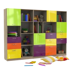 Стінка для іграшок і посібників "Неон 1" Дуб сонома Стінка для іграшок і посібників "Неон 1" Дуб сонома