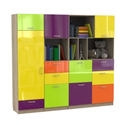 Стінка для іграшок і посібників "Неон - 2" Дуб сонома Стінка для іграшок і посібників "Неон - 2" Дуб сонома