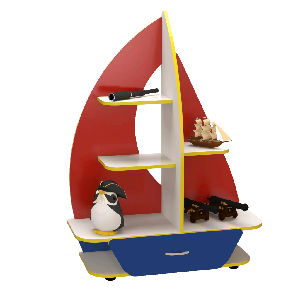 Стінка для іграшок "Вітрильник" Синій / Червоний Стінка для іграшок "Вітрильник" Синій / Червоний