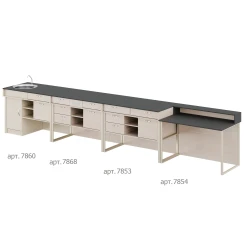 Modular Demonstration Table with Sink and Power Outlets Combi