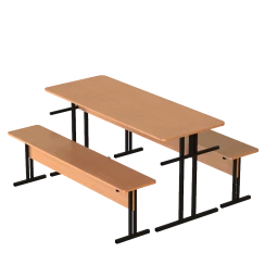 Стіл обідній з підвісними лавками Бук, Чорний