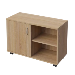 Movable bedside table with additional shelf Sonoma Oak Left